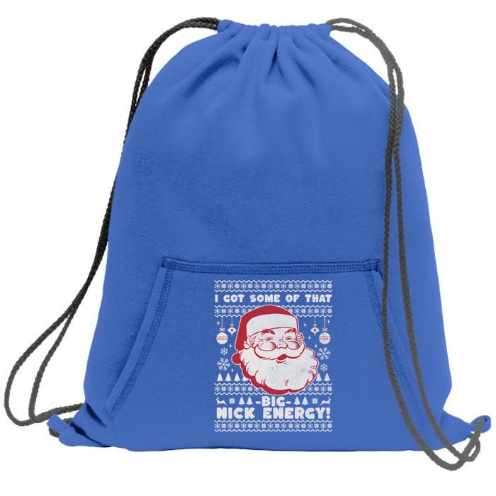 Big Nick Energy Funny Father Christmas Sweatshirt Cinch Pack Bag