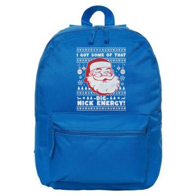 Big Nick Energy Funny Father Christmas 16 in Basic Backpack