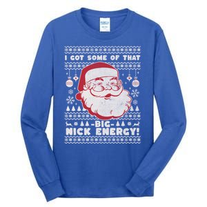 Big Nick Energy Funny Father Christmas Tall Long Sleeve T-Shirt