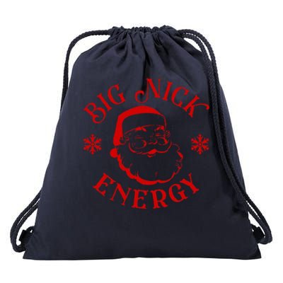 Big Nick Energy Christmas Retro Groovy Funny Vintage Santa  Drawstring Bag