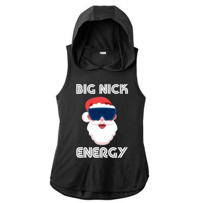 Big Nick Energy Santa Gift Ladies PosiCharge Tri-Blend Wicking Draft Hoodie Tank