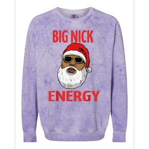 Big Nick Energy Shirt Black African Santa Funny Christmas Colorblast Crewneck Sweatshirt