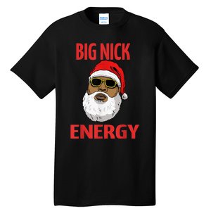 Big Nick Energy Shirt Black African Santa Funny Christmas Tall T-Shirt