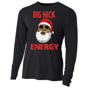 Big Nick Energy Shirt Black African Santa Funny Christmas Cooling Performance Long Sleeve Crew