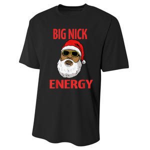 Big Nick Energy Shirt Black African Santa Funny Christmas Performance Sprint T-Shirt