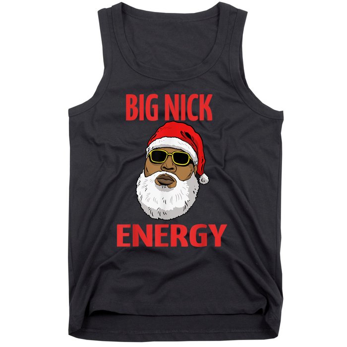 Big Nick Energy Shirt Black African Santa Funny Christmas Tank Top