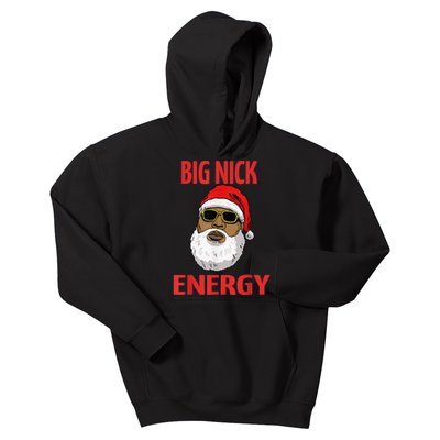 Big Nick Energy Shirt Black African Santa Funny Christmas Kids Hoodie