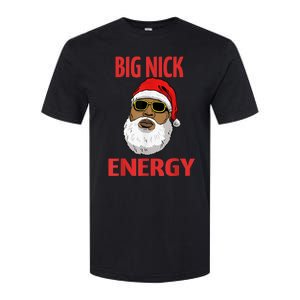 Big Nick Energy Shirt Black African Santa Funny Christmas Softstyle CVC T-Shirt