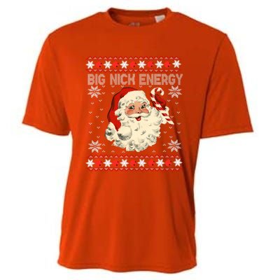 Big Nick Energy Santa Ugly Christmas Sweater Gift Cooling Performance Crew T-Shirt