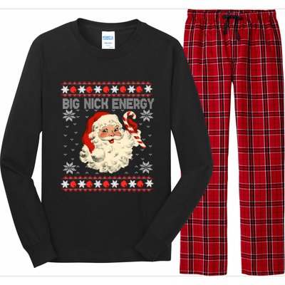 Big Nick Energy Santa Ugly Christmas Sweater Gift Long Sleeve Pajama Set