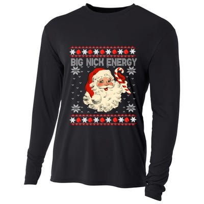 Big Nick Energy Santa Ugly Christmas Sweater Gift Cooling Performance Long Sleeve Crew