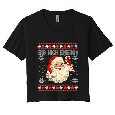 Big Nick Energy Santa Ugly Christmas Sweater Gift Crop Top
