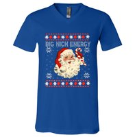 Big Nick Energy Santa Ugly Christmas Sweater Gift V-Neck T-Shirt