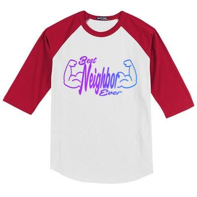 Best Neighbor Ever Funny Neighbors Cool Gift Kids Colorblock Raglan Jersey