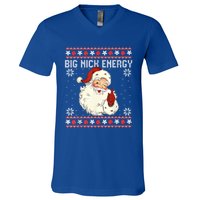 Big Nick Energy Santa Ugly Christmas Sweater Gift V-Neck T-Shirt