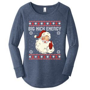 Big Nick Energy Santa Ugly Christmas Sweater Gift Women's Perfect Tri Tunic Long Sleeve Shirt