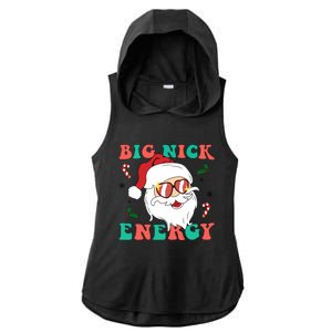 Big Nick Energy Santa Claus Funny Christmas Ladies PosiCharge Tri-Blend Wicking Draft Hoodie Tank