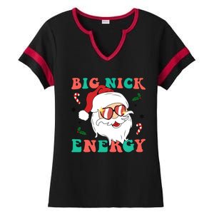 Big Nick Energy Santa Claus Funny Christmas Ladies Halftime Notch Neck Tee