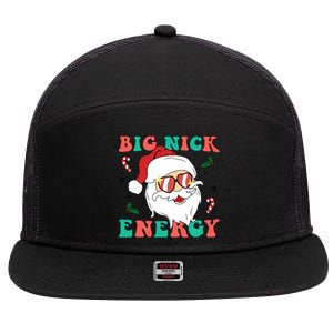 Big Nick Energy Santa Claus Funny Christmas 7 Panel Mesh Trucker Snapback Hat