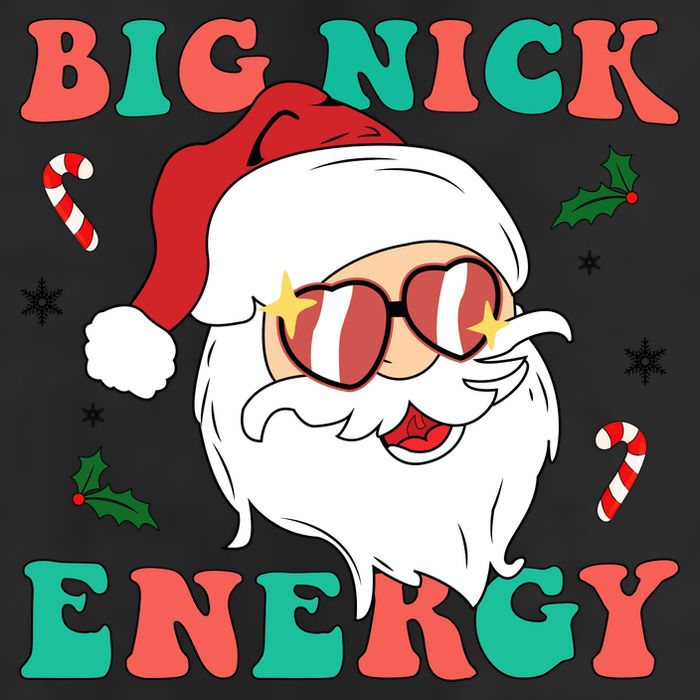 Big Nick Energy Santa Claus Funny Christmas 7 Panel Mesh Trucker Snapback Hat