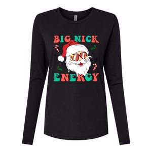 Big Nick Energy Santa Claus Funny Christmas Womens Cotton Relaxed Long Sleeve T-Shirt