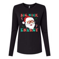 Big Nick Energy Santa Claus Funny Christmas Womens Cotton Relaxed Long Sleeve T-Shirt