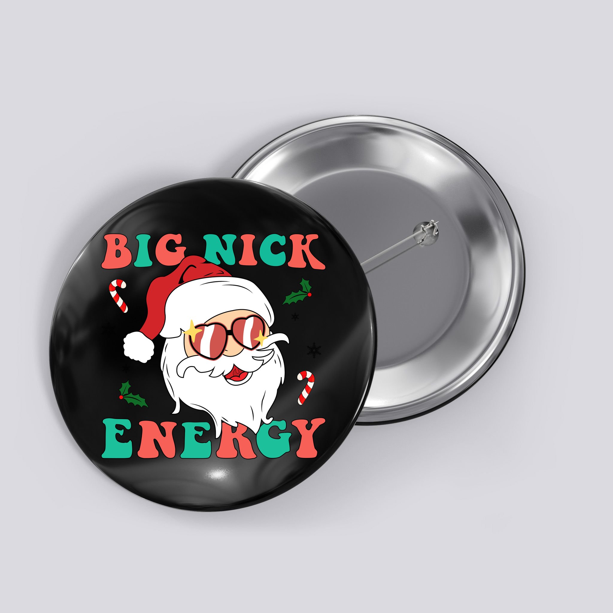 Big Nick Energy Santa Claus Funny Christmas Button