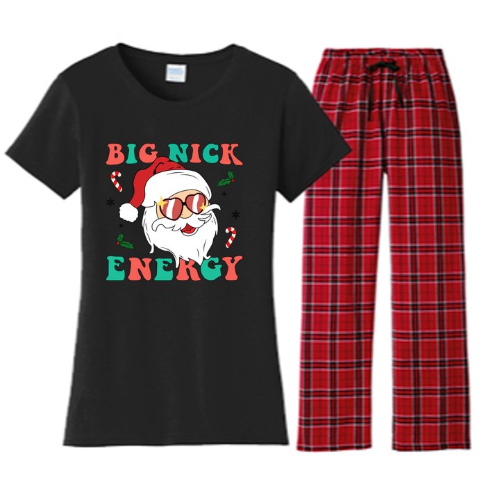 Big Nick Energy Santa Claus Funny Christmas Women's Flannel Pajama Set