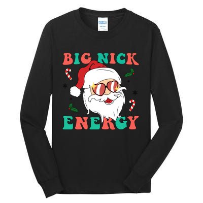 Big Nick Energy Santa Claus Funny Christmas Tall Long Sleeve T-Shirt