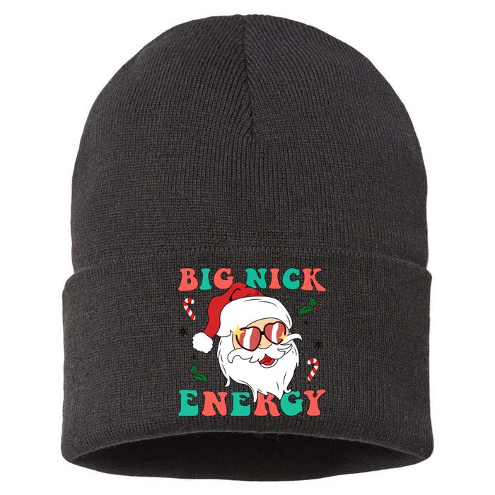 Big Nick Energy Santa Claus Funny Christmas Sustainable Knit Beanie