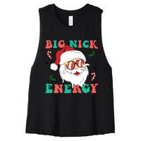 Big Nick Energy Santa Claus Funny Christmas Women's Racerback Cropped Tank