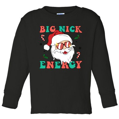 Big Nick Energy Santa Claus Funny Christmas Toddler Long Sleeve Shirt