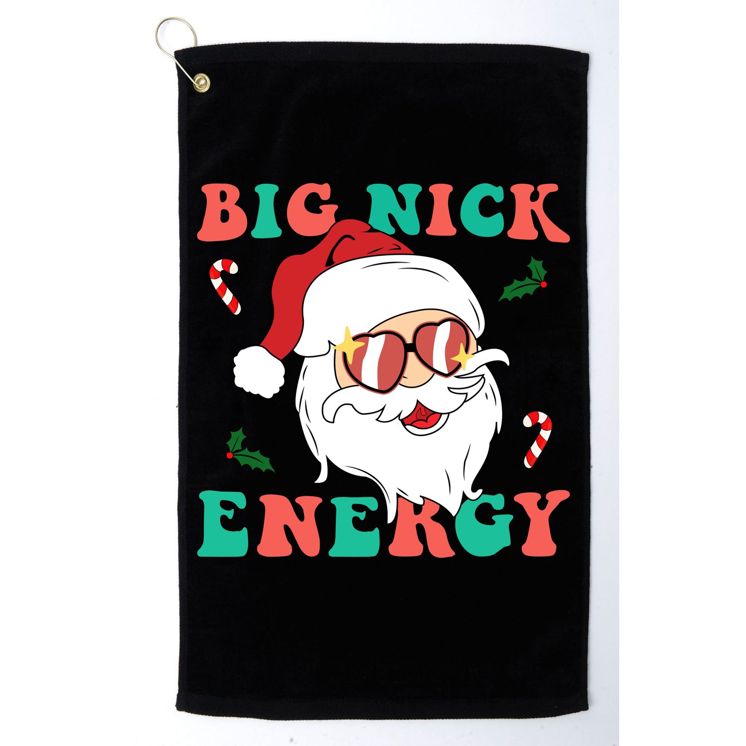 Big Nick Energy Santa Claus Funny Christmas Golf Towel