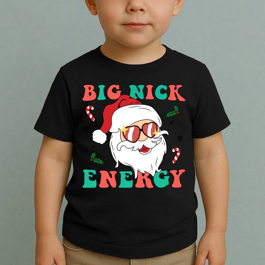 Big Nick Energy Santa Claus Funny Christmas Toddler T-Shirt