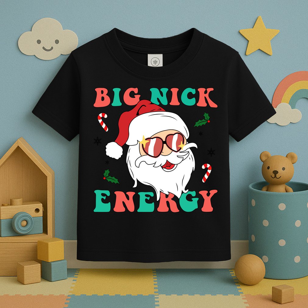 Big Nick Energy Santa Claus Funny Christmas Toddler T-Shirt