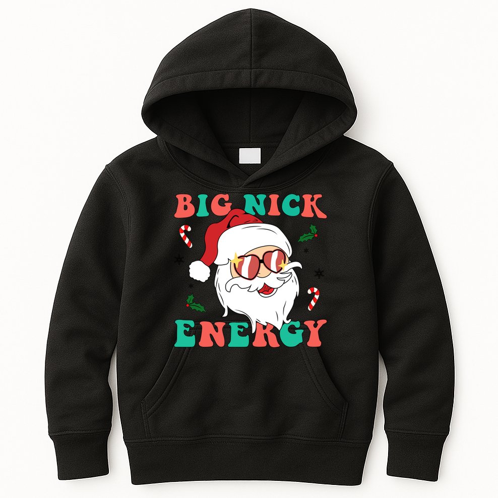 Big Nick Energy Santa Claus Funny Christmas Kids Hoodie