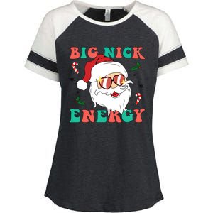 Big Nick Energy Santa Claus Funny Christmas Enza Ladies Jersey Colorblock Tee