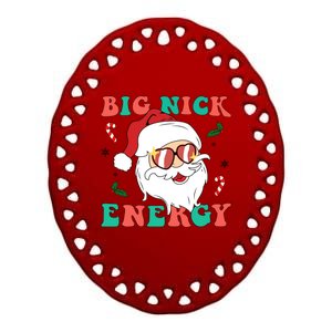 Big Nick Energy Santa Claus Funny Christmas Ceramic Oval Ornament