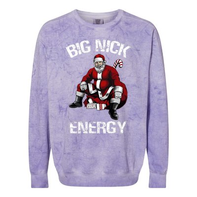 Big Nick Energy Funny Santa Christmas Colorblast Crewneck Sweatshirt