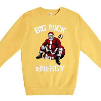 Big Nick Energy Funny Santa Christmas Premium Crewneck Sweatshirt