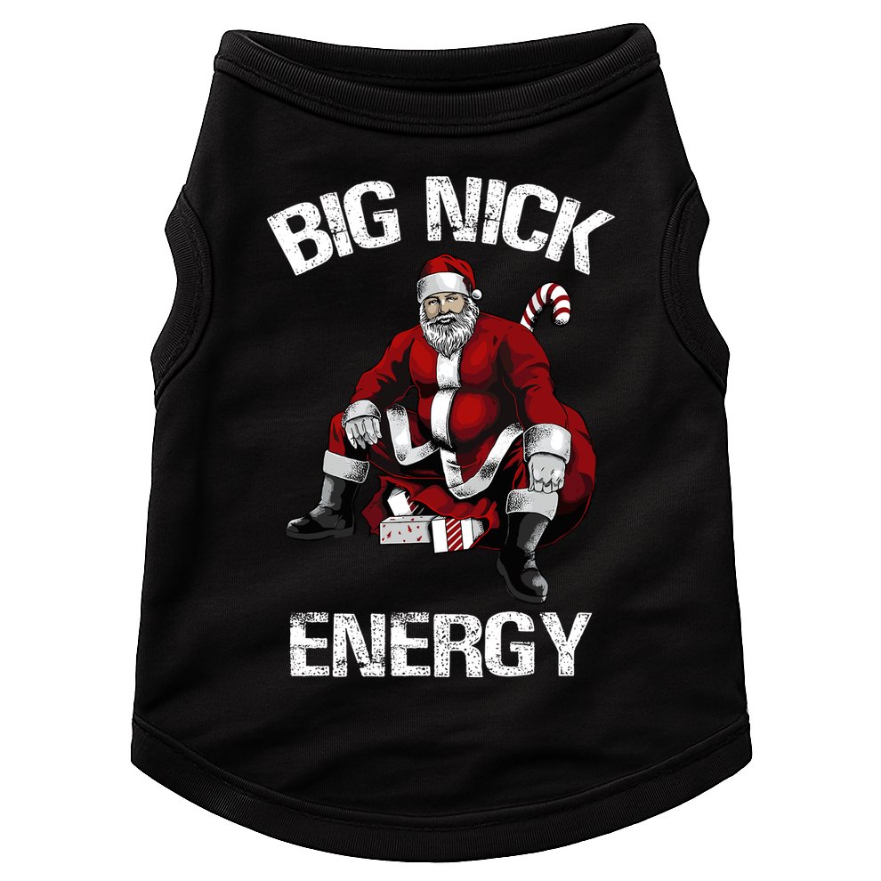 Big Nick Energy Funny Santa Christmas Doggie Tank