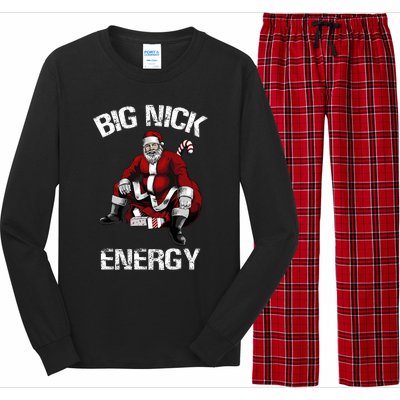 Big Nick Energy Funny Santa Christmas Long Sleeve Pajama Set