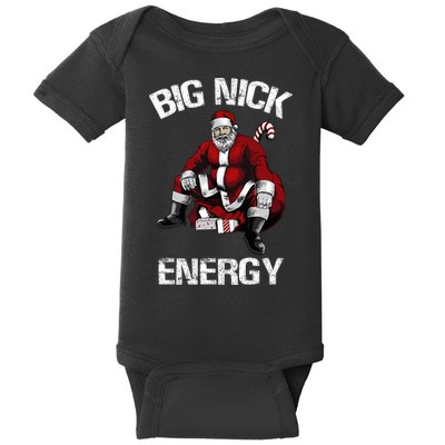 Big Nick Energy Funny Santa Christmas Baby Bodysuit