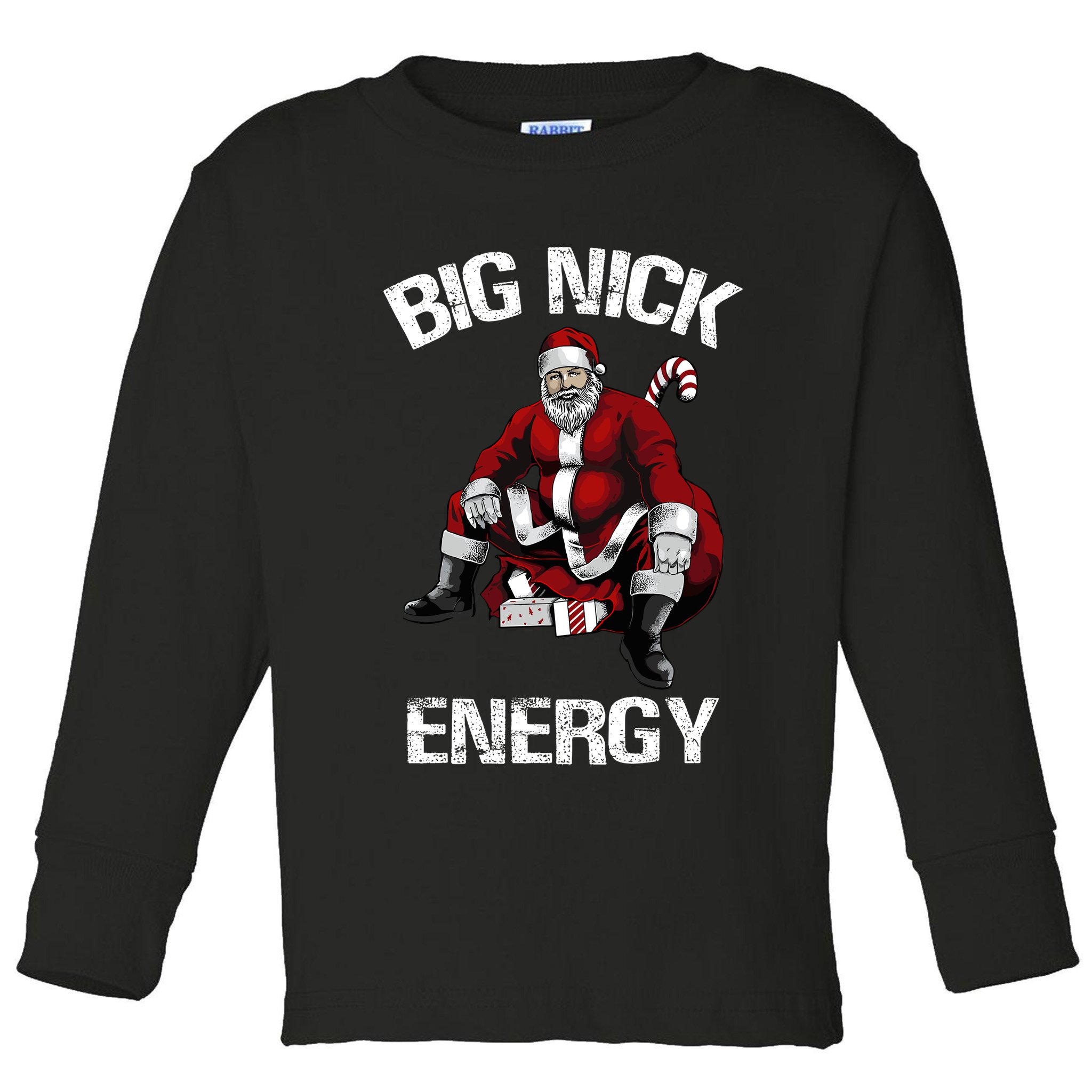 Big Nick Energy Funny Santa Christmas Toddler Long Sleeve Shirt