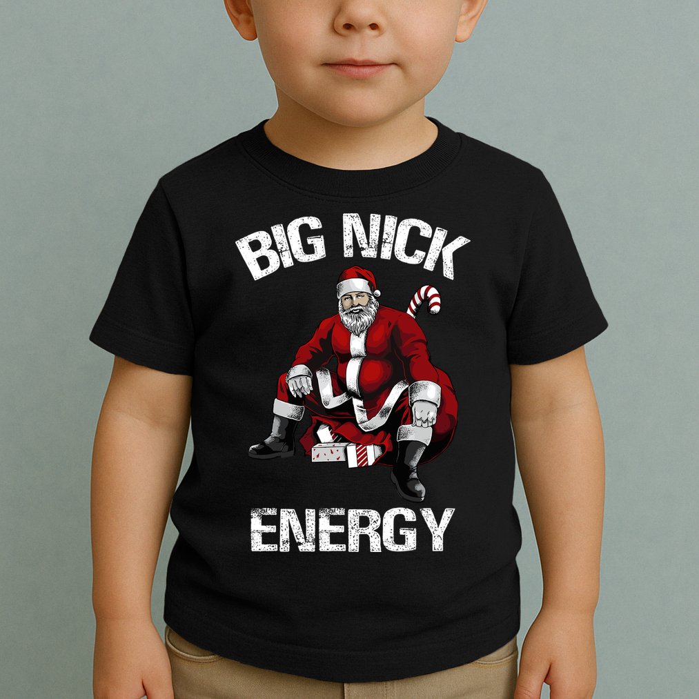 Big Nick Energy Funny Santa Christmas Toddler T-Shirt