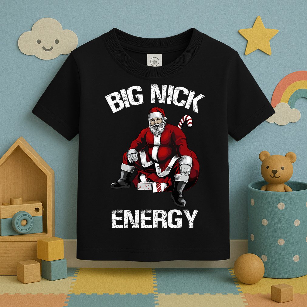 Big Nick Energy Funny Santa Christmas Toddler T-Shirt