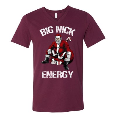 Big Nick Energy Funny Santa Christmas V-Neck T-Shirt