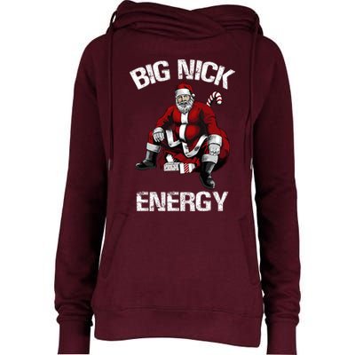 Big Nick Energy Funny Santa Christmas Womens Funnel Neck Pullover Hood