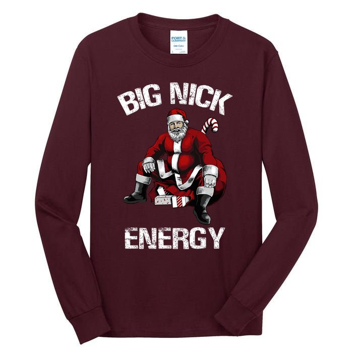 Big Nick Energy Funny Santa Christmas Tall Long Sleeve T-Shirt