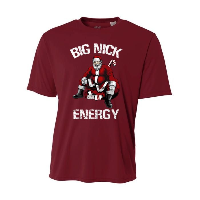 Big Nick Energy Funny Santa Christmas Performance Sprint T-Shirt